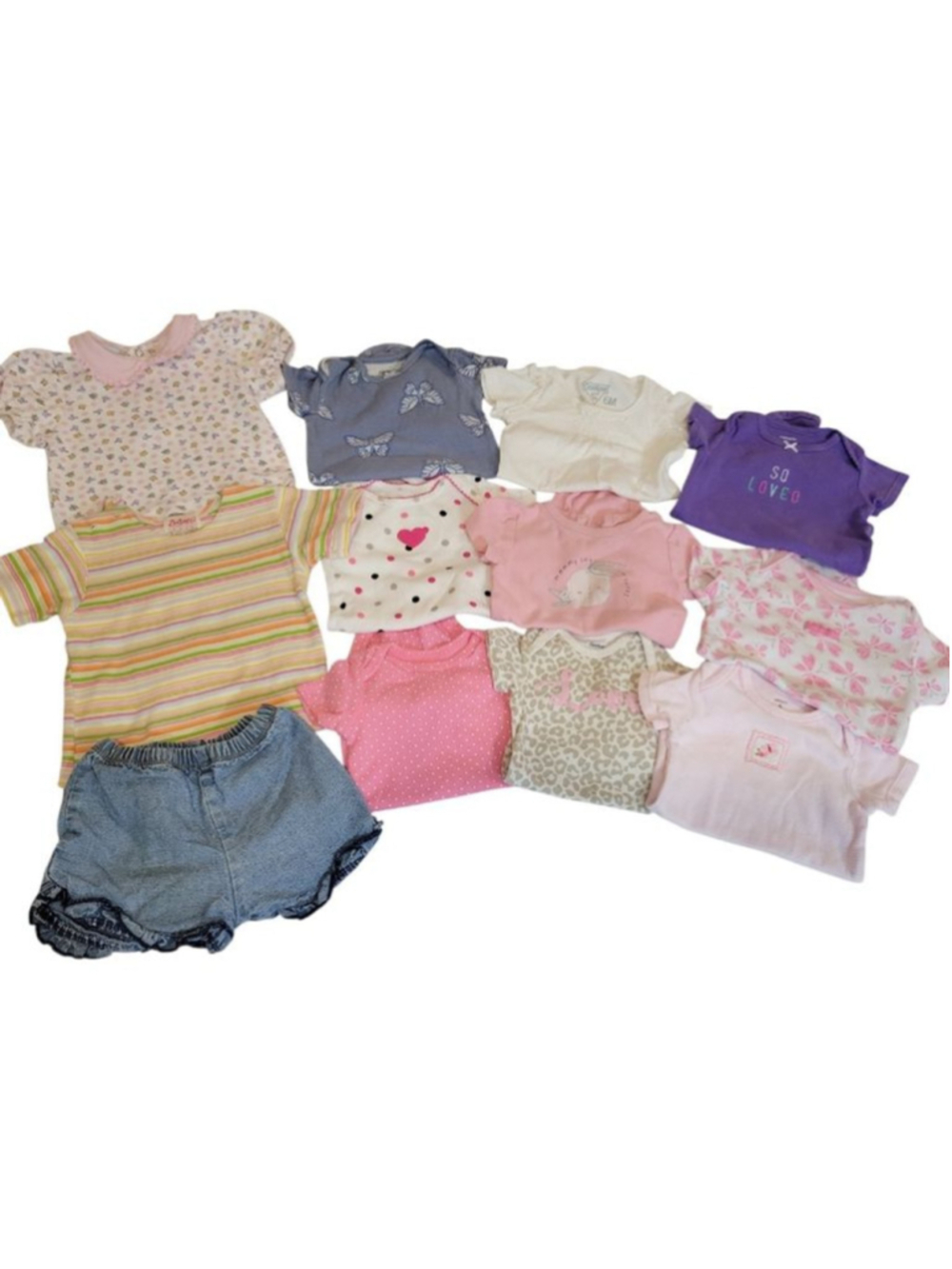 12pc Baby Girl Summer Clothes Lot 6-12M Vintage Disney Zutano Carters Lot